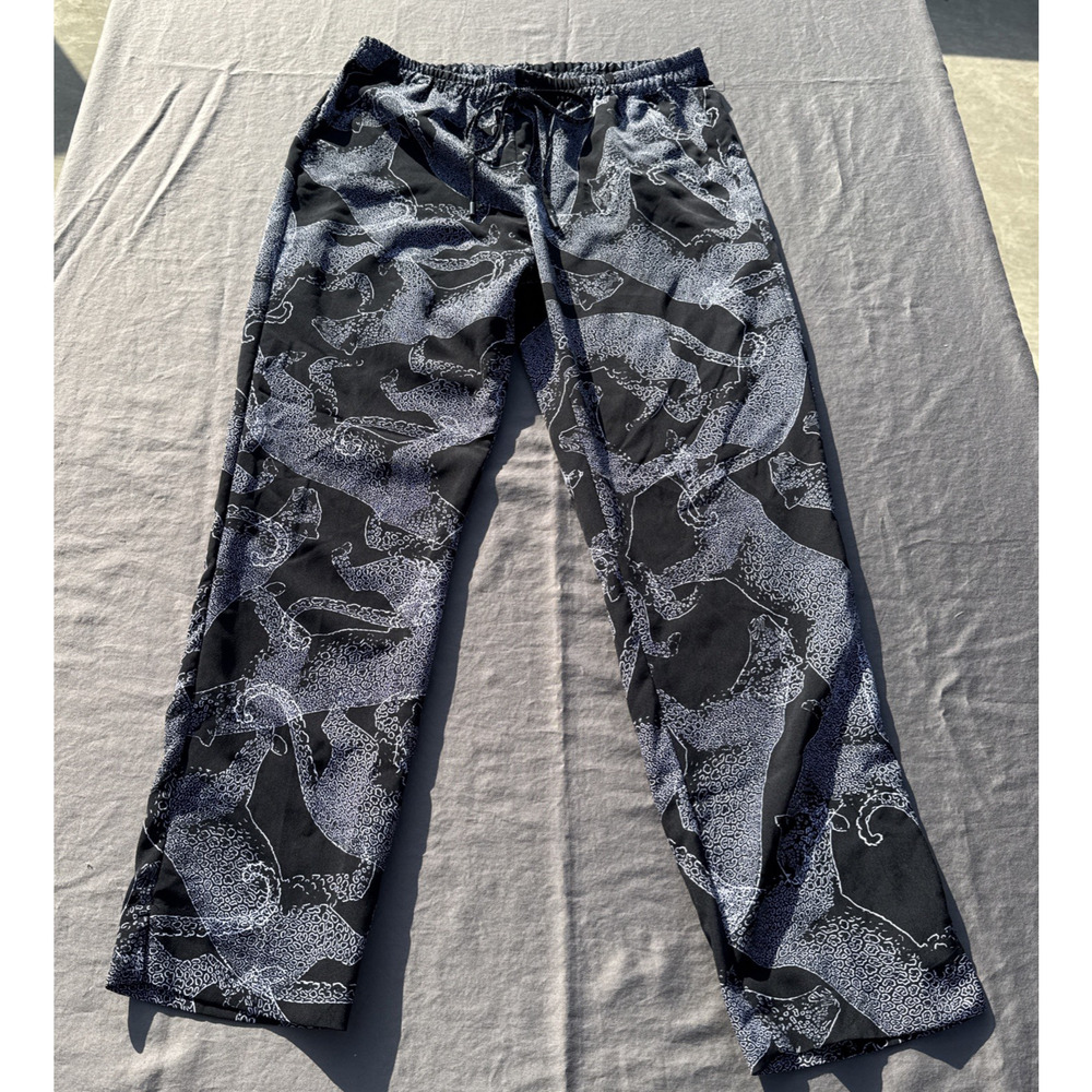 The Limited Capri Pants Womens XS Black White Cheetah Print Pull On Pockets